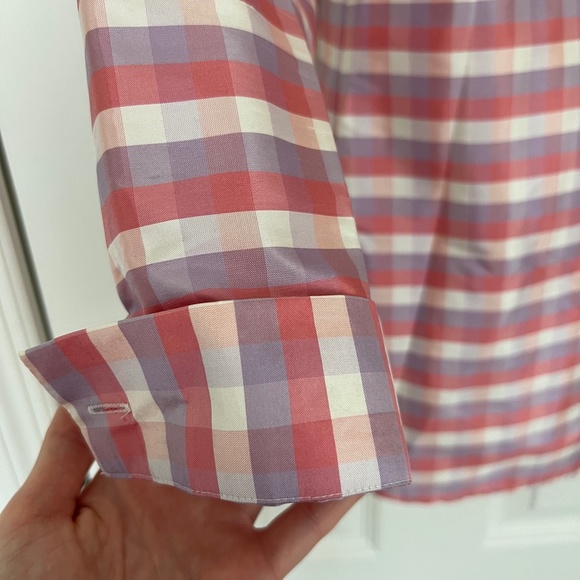 Sutton Studio 100% Silk Button Down Purple & Pink Bloomingdale's Exclusive - Picture 2 of 4